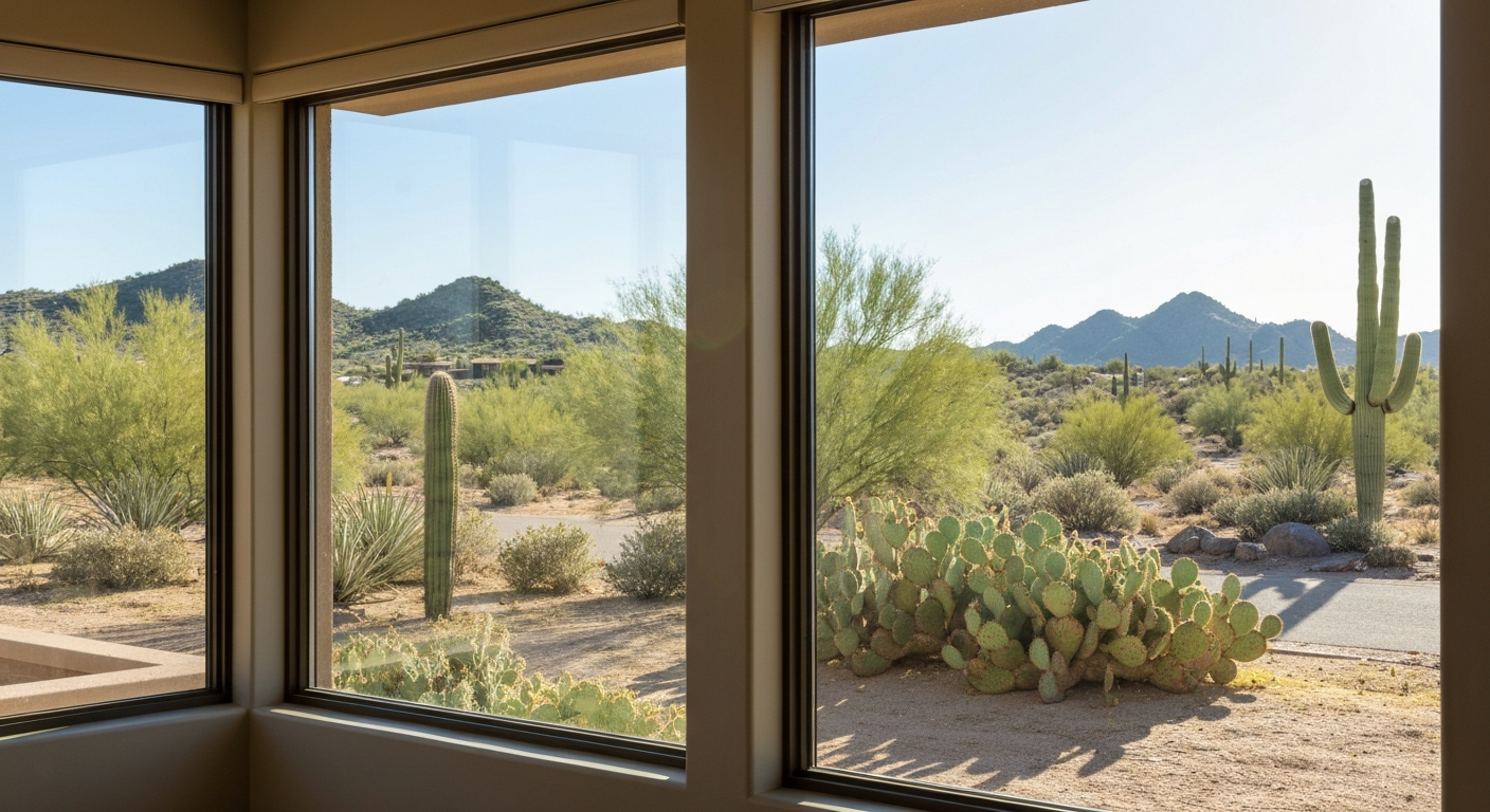 Energy efficient modern home windows in a sunny Tucson home