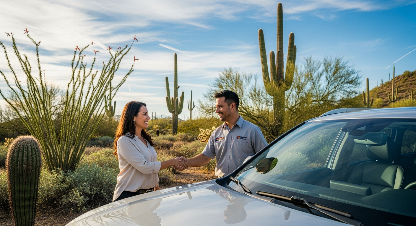 Pristine new windshield on a vehicle in Tucson Pristine new windshield on a vehicle in Tucson